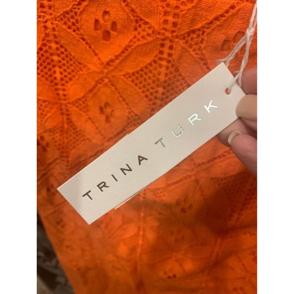 NWT Trina Turk orange lace inspired casual dress, size 4, OP $348.00 (Bin X) - Picture 8 of 8